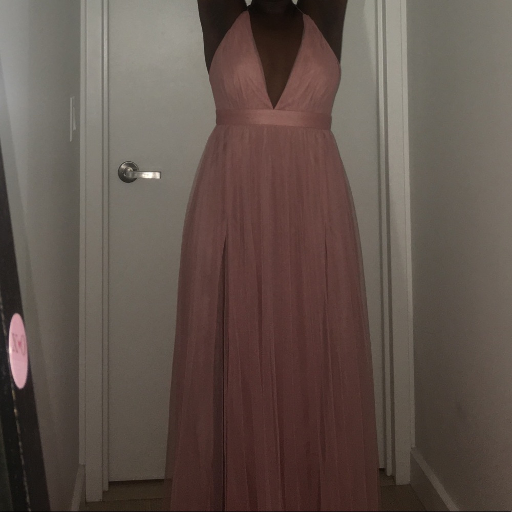 Criss-cross Backless Pink Gown - Picture 6 of 6